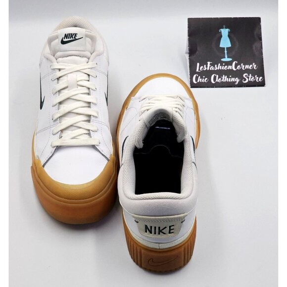 Nike Women's White Leather Court Legacy Lift Trainers Sneakers Sz 11 2478 - Picture 12 of 16